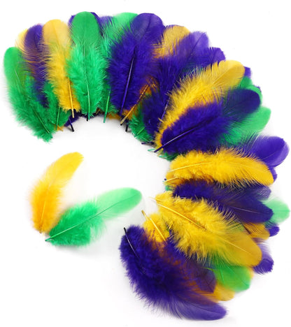 Yellow Craft Feathers Bulk for Crafting Supplies,300Pcs,3-5inch | Natural Rooster Feathers for DIY School Crafts,Dream Catcher,Halloween,Easter,Mardi Gras and Thanksgiving Home Party Decor
