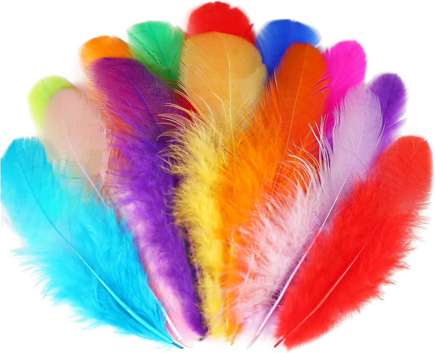 Yellow Craft Feathers Bulk for Crafting Supplies,300Pcs,3-5inch | Natural Rooster Feathers for DIY School Crafts,Dream Catcher,Halloween,Easter,Mardi Gras and Thanksgiving Home Party Decor