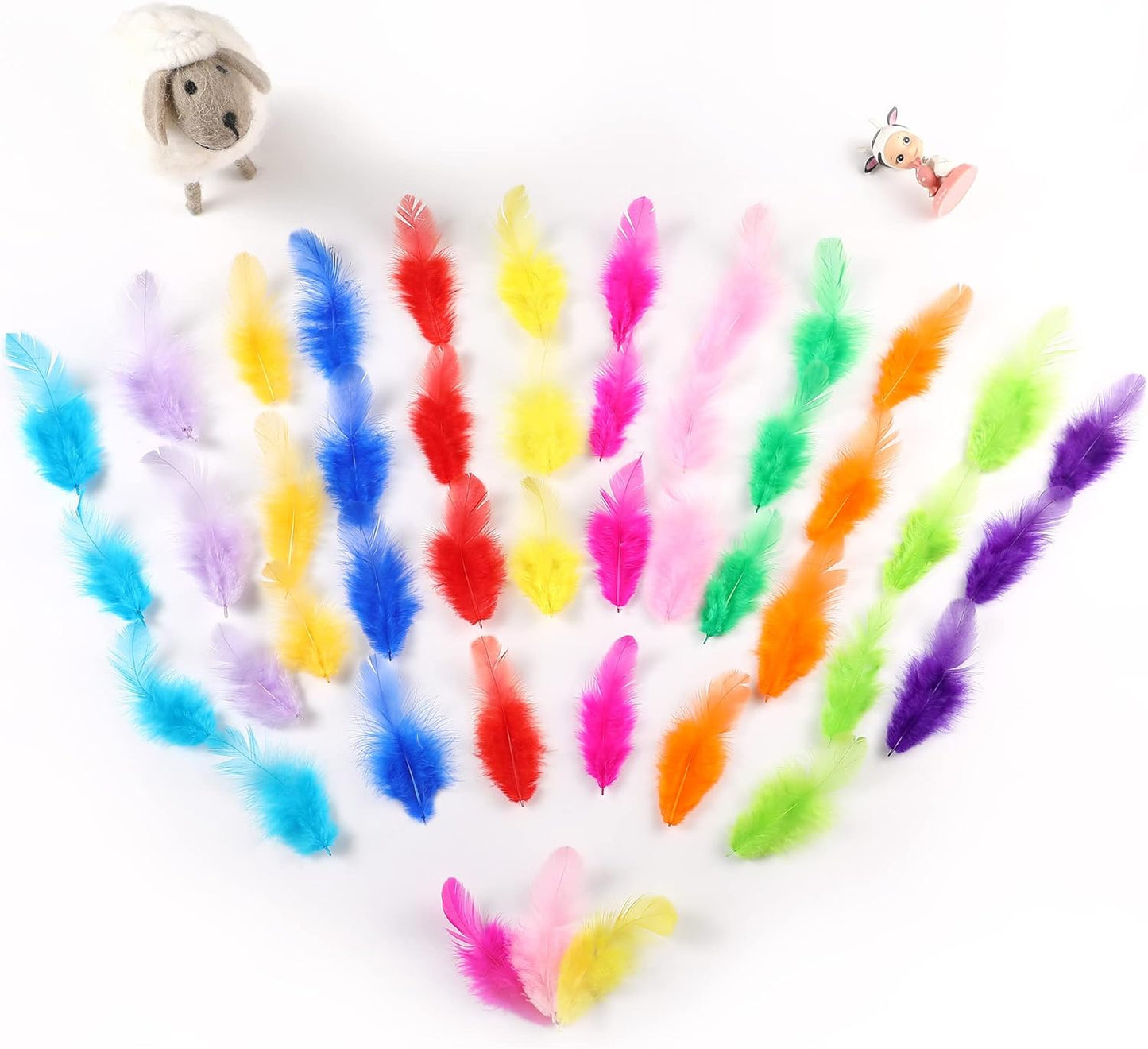 Yellow Craft Feathers Bulk for Crafting Supplies,300Pcs,3-5inch | Natural Rooster Feathers for DIY School Crafts,Dream Catcher,Halloween,Easter,Mardi Gras and Thanksgiving Home Party Decor