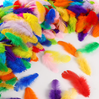 Yellow Craft Feathers Bulk for Crafting Supplies,300Pcs,3-5inch | Natural Rooster Feathers for DIY School Crafts,Dream Catcher,Halloween,Easter,Mardi Gras and Thanksgiving Home Party Decor