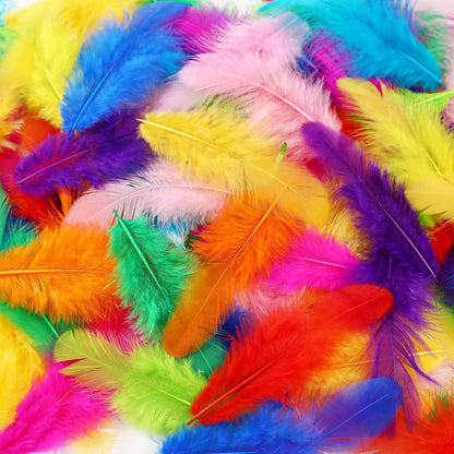 Yellow Craft Feathers Bulk for Crafting Supplies,300Pcs,3-5inch | Natural Rooster Feathers for DIY School Crafts,Dream Catcher,Halloween,Easter,Mardi Gras and Thanksgiving Home Party Decor