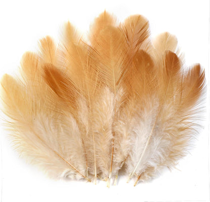 Yellow Craft Feathers Bulk for Crafting Supplies,300Pcs,3-5inch | Natural Rooster Feathers for DIY School Crafts,Dream Catcher,Halloween,Easter,Mardi Gras and Thanksgiving Home Party Decor