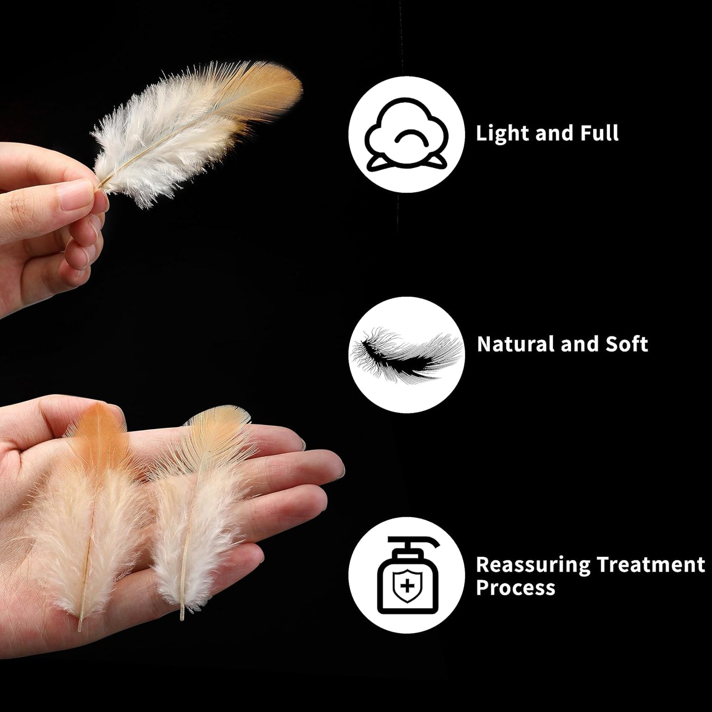 Yellow Craft Feathers Bulk for Crafting Supplies,300Pcs,3-5inch | Natural Rooster Feathers for DIY School Crafts,Dream Catcher,Halloween,Easter,Mardi Gras and Thanksgiving Home Party Decor