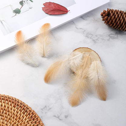 Yellow Craft Feathers Bulk for Crafting Supplies,300Pcs,3-5inch | Natural Rooster Feathers for DIY School Crafts,Dream Catcher,Halloween,Easter,Mardi Gras and Thanksgiving Home Party Decor