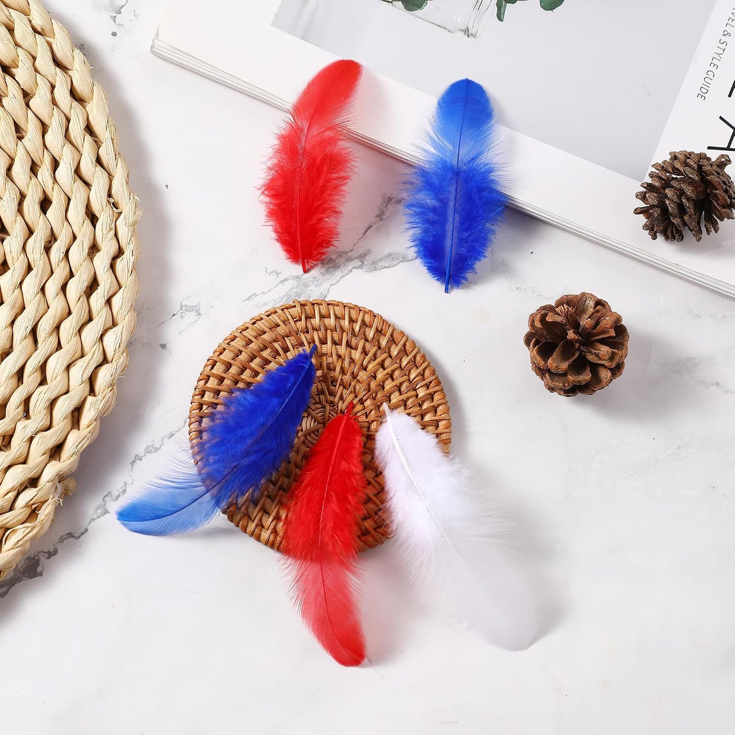 Yellow Craft Feathers Bulk for Crafting Supplies,300Pcs,3-5inch | Natural Rooster Feathers for DIY School Crafts,Dream Catcher,Halloween,Easter,Mardi Gras and Thanksgiving Home Party Decor