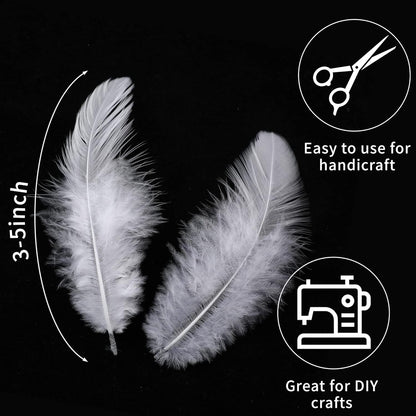Yellow Craft Feathers Bulk for Crafting Supplies,300Pcs,3-5inch | Natural Rooster Feathers for DIY School Crafts,Dream Catcher,Halloween,Easter,Mardi Gras and Thanksgiving Home Party Decor
