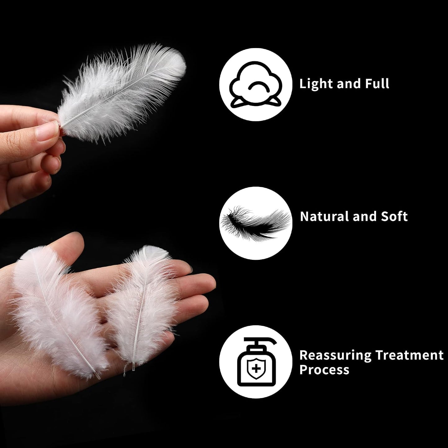 Yellow Craft Feathers Bulk for Crafting Supplies,300Pcs,3-5inch | Natural Rooster Feathers for DIY School Crafts,Dream Catcher,Halloween,Easter,Mardi Gras and Thanksgiving Home Party Decor