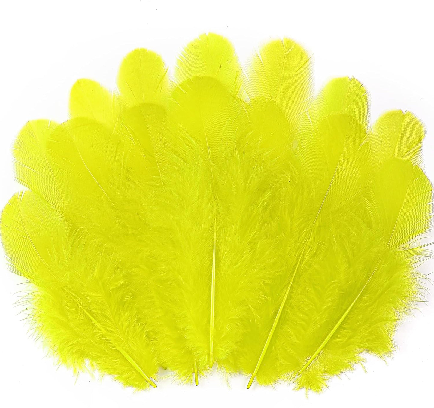 Yellow Craft Feathers Bulk for Crafting Supplies,300Pcs,3-5inch | Natural Rooster Feathers for DIY School Crafts,Dream Catcher,Halloween,Easter,Mardi Gras and Thanksgiving Home Party Decor