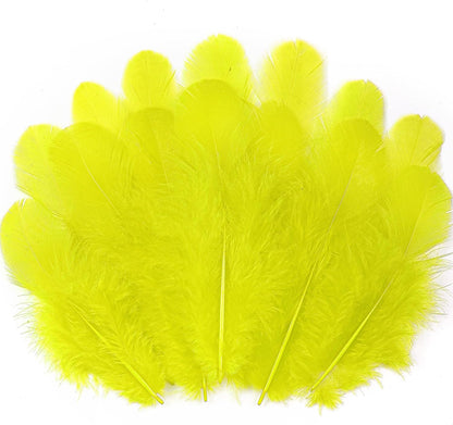 Yellow Craft Feathers Bulk for Crafting Supplies,300Pcs,3-5inch | Natural Rooster Feathers for DIY School Crafts,Dream Catcher,Halloween,Easter,Mardi Gras and Thanksgiving Home Party Decor