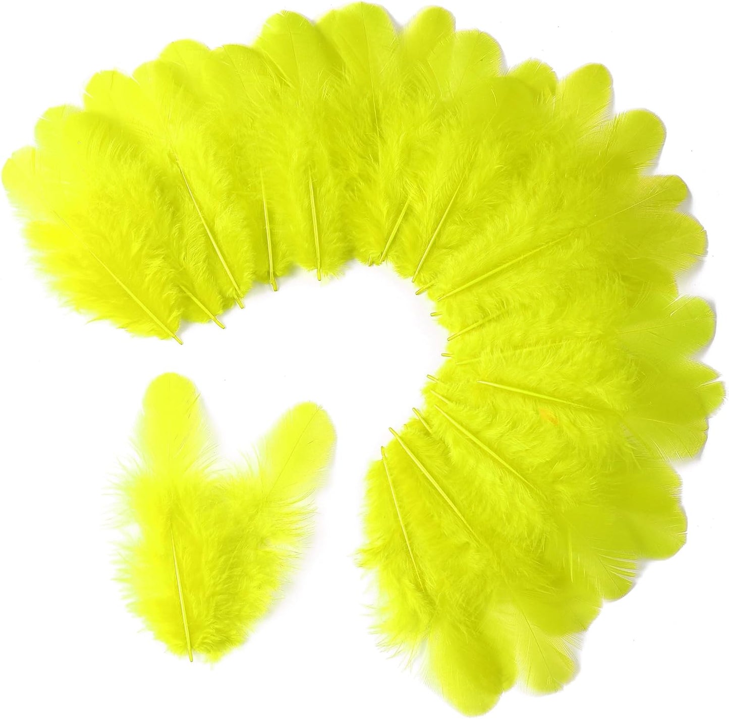 Yellow Craft Feathers Bulk for Crafting Supplies,300Pcs,3-5inch | Natural Rooster Feathers for DIY School Crafts,Dream Catcher,Halloween,Easter,Mardi Gras and Thanksgiving Home Party Decor