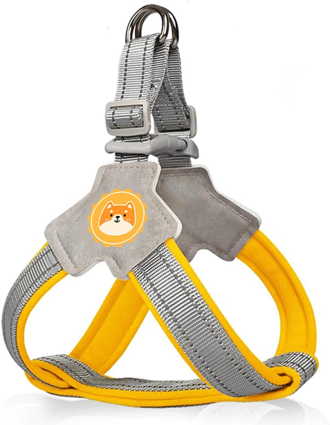 Anti-Pull Dog Harness with Breathable Mesh Padding, Reflective Strips, Anti-Escape Design, Quick Adjustable Fit for Training & Walking Small, Medium, and Large Dogs (Yellow, L)