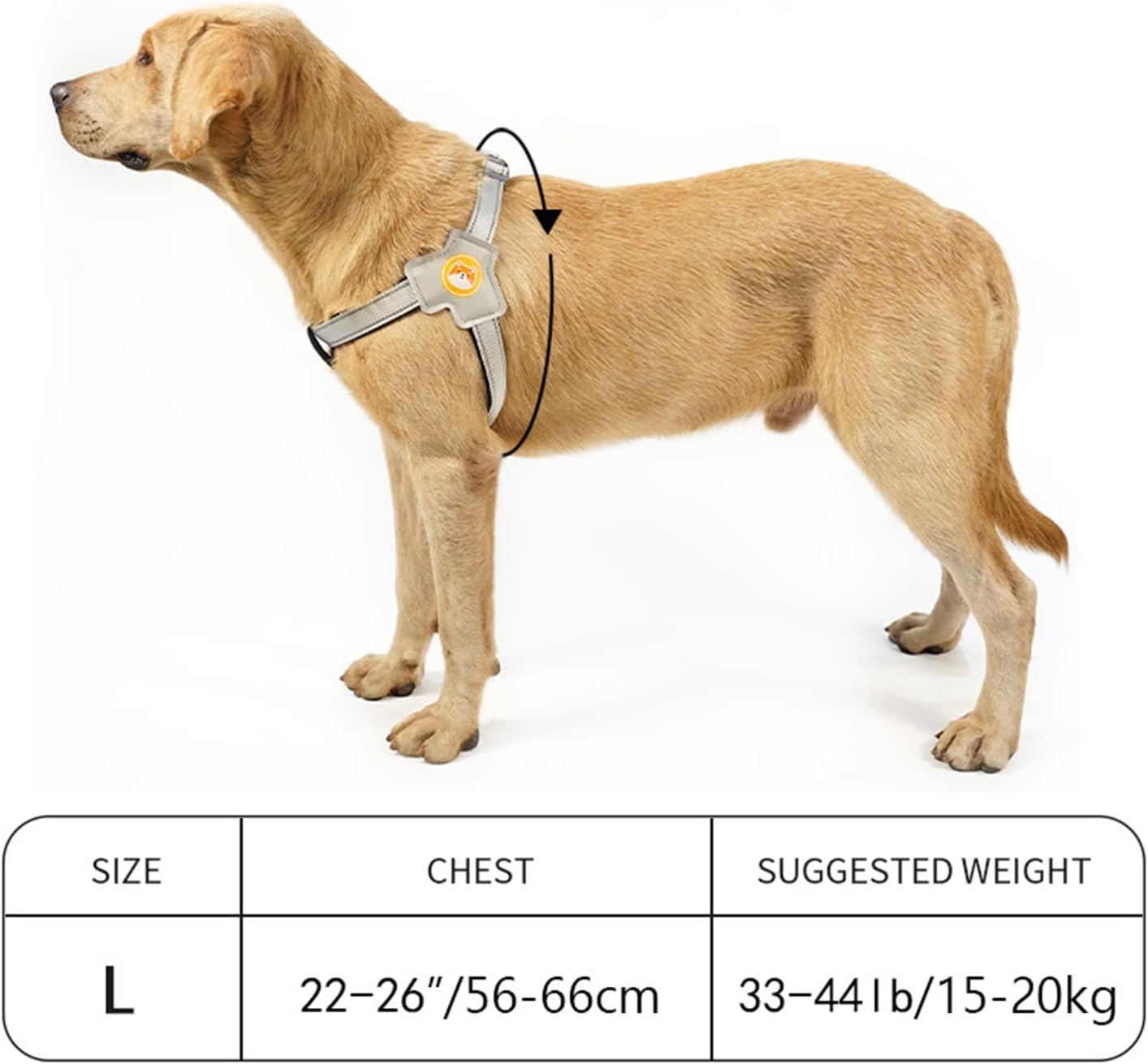 Anti-Pull Dog Harness with Breathable Mesh Padding, Reflective Strips, Anti-Escape Design, Quick Adjustable Fit for Training & Walking Small, Medium, and Large Dogs (Yellow, L)