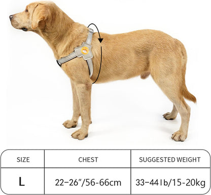 Anti-Pull Dog Harness with Breathable Mesh Padding, Reflective Strips, Anti-Escape Design, Quick Adjustable Fit for Training & Walking Small, Medium, and Large Dogs (Yellow, L)