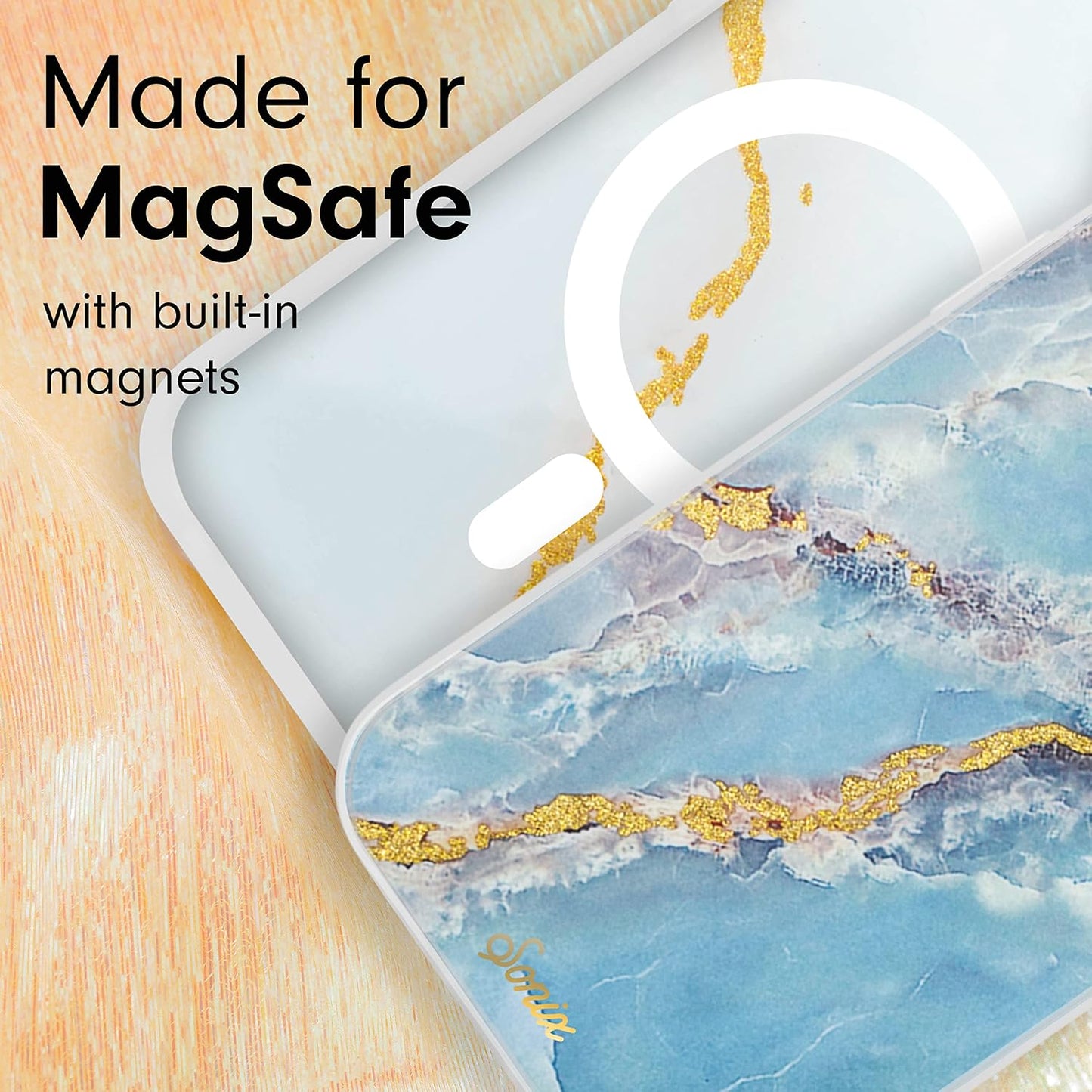 Phone Case for iPhone 16 Pro Max | Compatible with MagSafe | 10ft Drop Tested | Lemon Gingham - Colors C