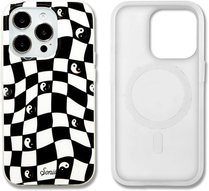Phone Case for iPhone 16 Pro Max | Compatible with MagSafe | 10ft Drop Tested | Lemon Gingham - Colors C