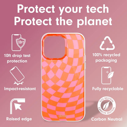 Phone Case for iPhone 16 Pro Max | Compatible with MagSafe | 10ft Drop Tested | Lemon Gingham - Colors C