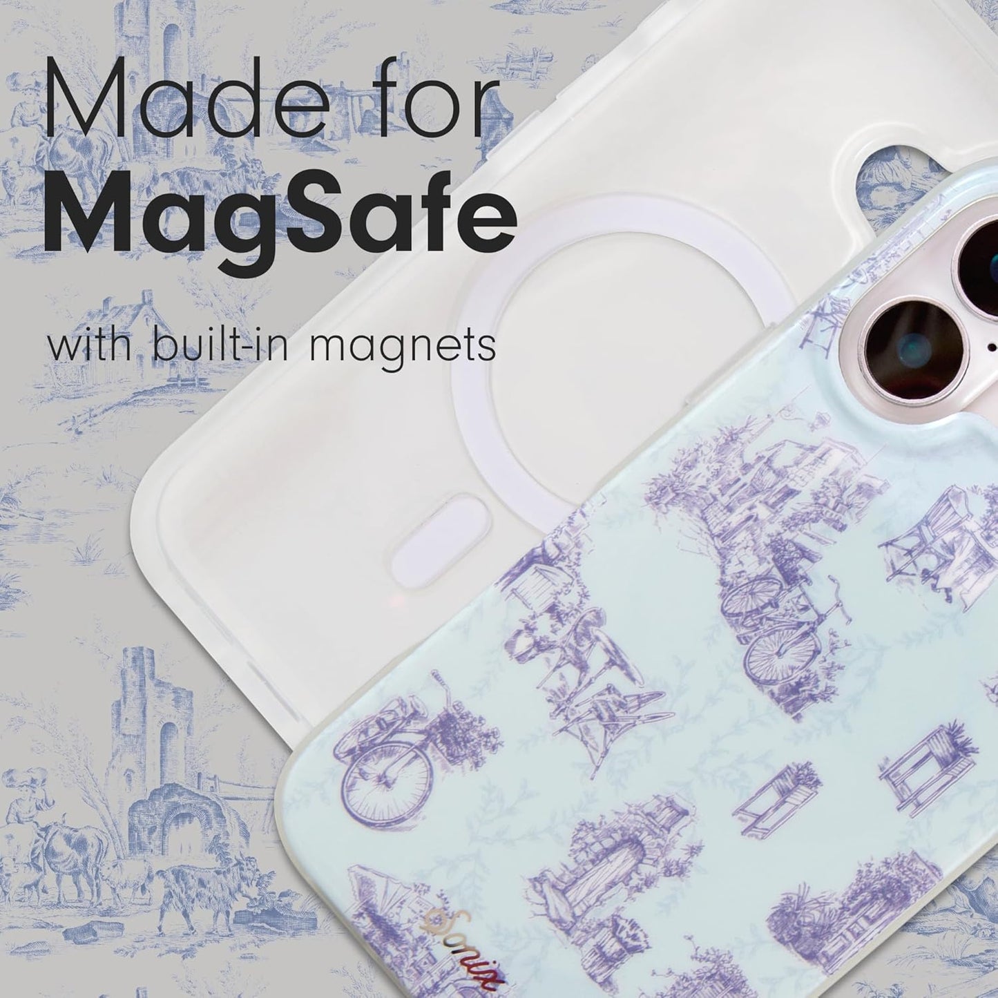 Phone Case for iPhone 16 Pro Max | Compatible with MagSafe | 10ft Drop Tested | Lemon Gingham - Colors C