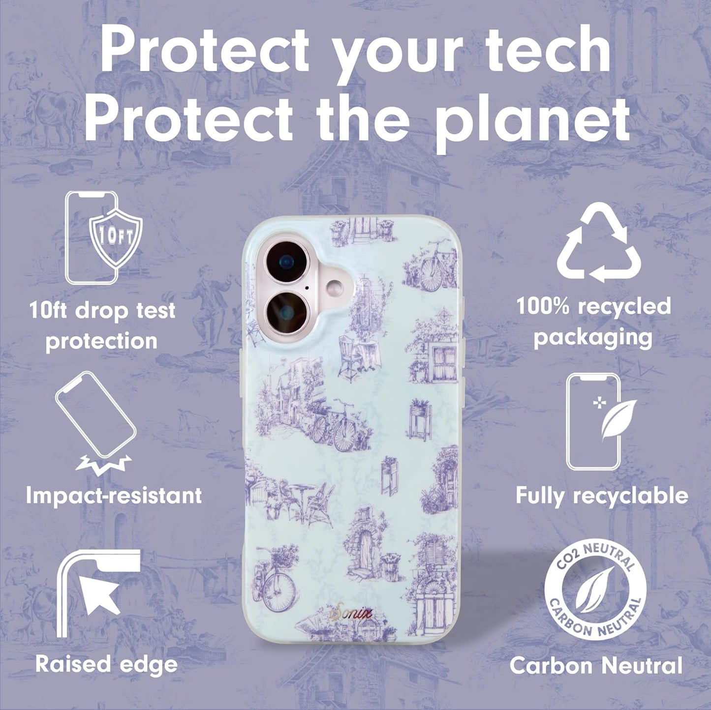 Phone Case for iPhone 16 Pro Max | Compatible with MagSafe | 10ft Drop Tested | Lemon Gingham - Colors C