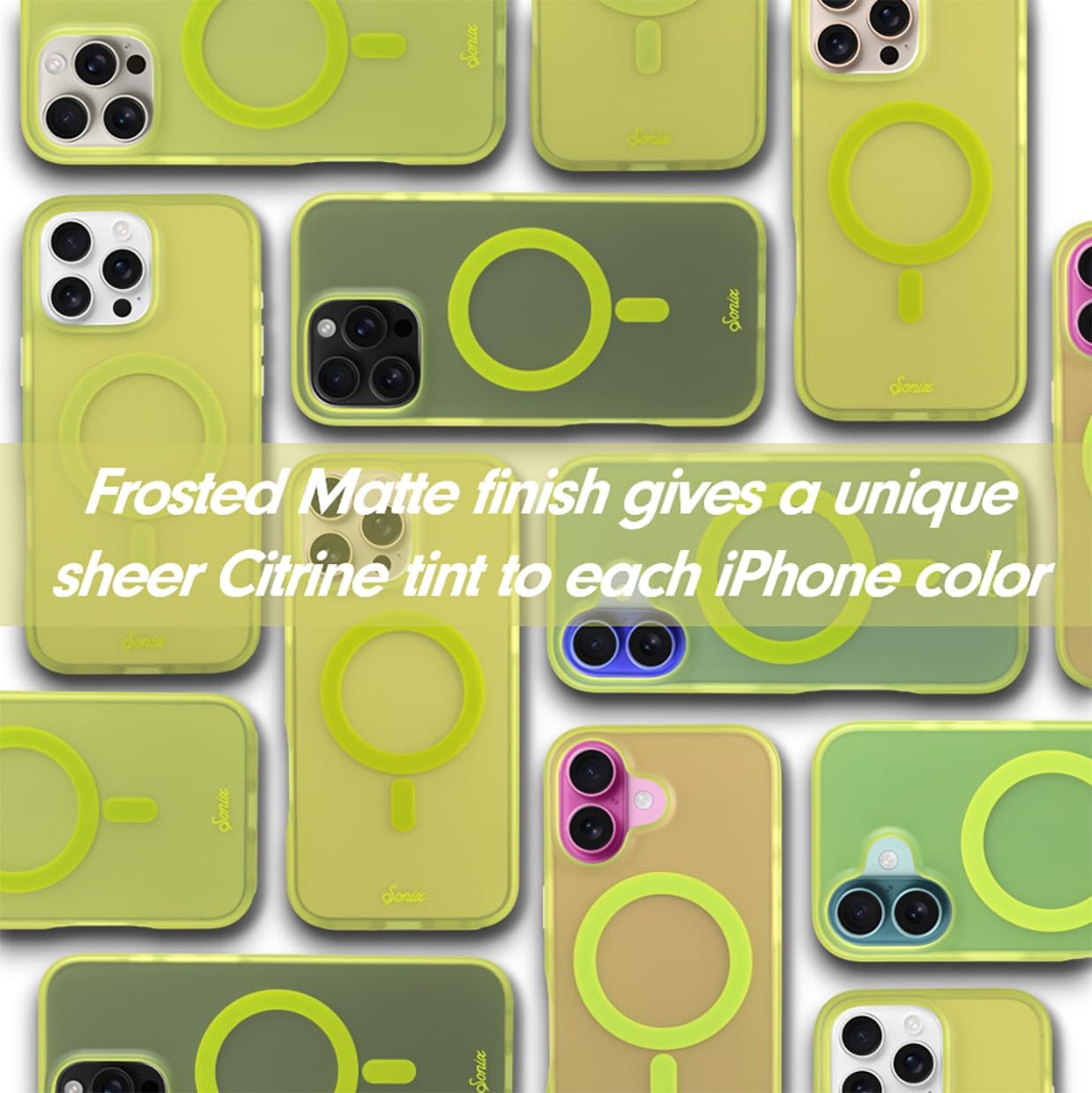 Phone Case for iPhone 16 Pro Max | Compatible with MagSafe | 10ft Drop Tested | Lemon Gingham - Colors C