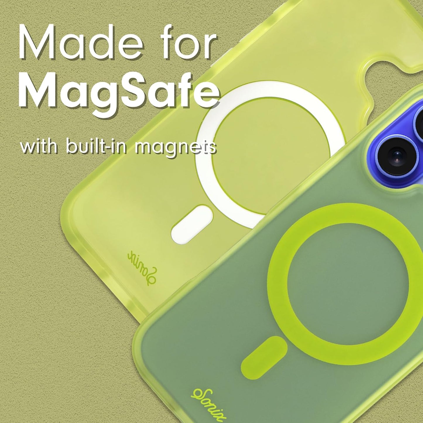 Phone Case for iPhone 16 Pro Max | Compatible with MagSafe | 10ft Drop Tested | Lemon Gingham - Colors C