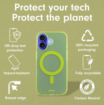 Phone Case for iPhone 16 Pro Max | Compatible with MagSafe | 10ft Drop Tested | Lemon Gingham - Colors C