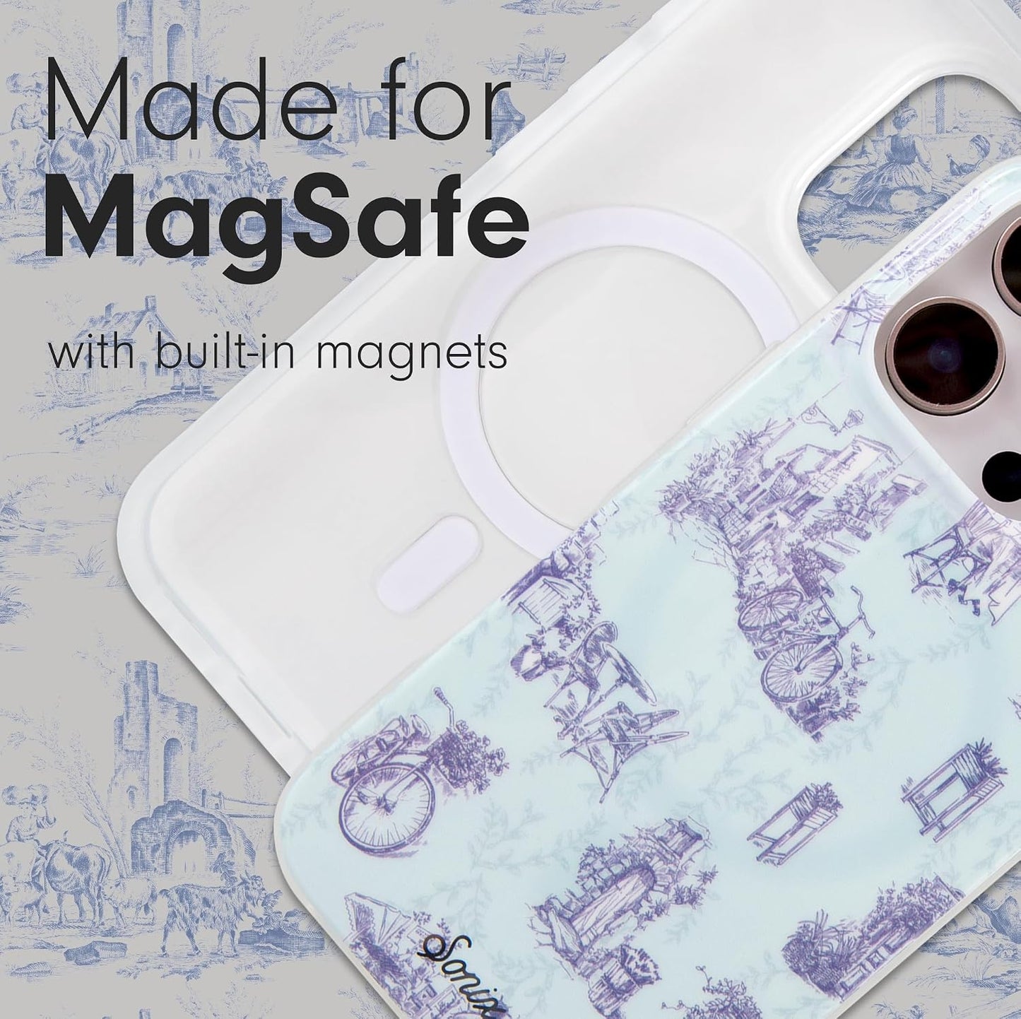 Phone Case for iPhone 16 Pro Max | Compatible with MagSafe | 10ft Drop Tested | Lemon Gingham - Colors C