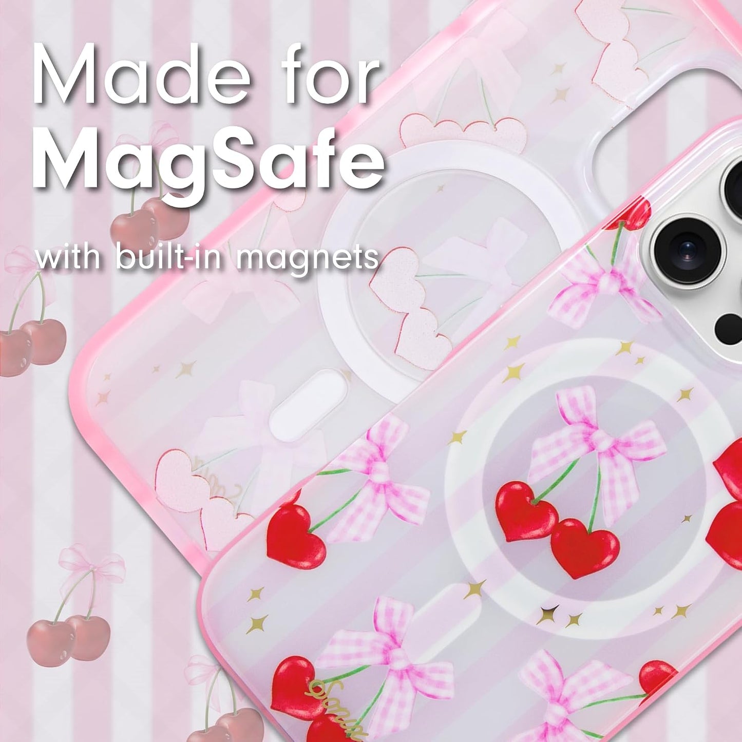 Phone Case for iPhone 16 Pro Max | Compatible with MagSafe | 10ft Drop Tested | Lemon Gingham - Colors C