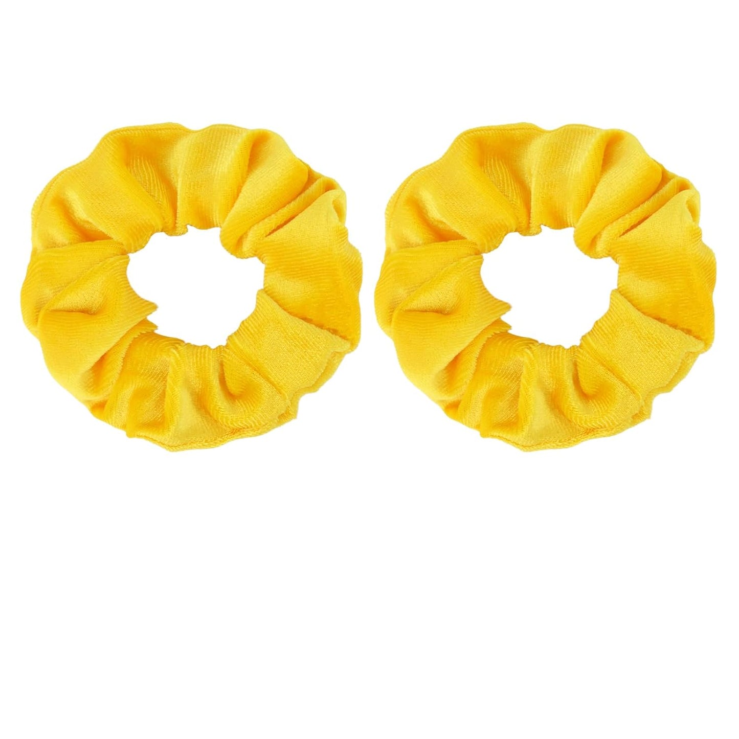 2 Pcs Yellow Velvet Hair Scrunchies for Women Girls Thick Hair Ties Fashion Hair Bands Ponytail Holders Yellow Hair Accessories for Women Girls