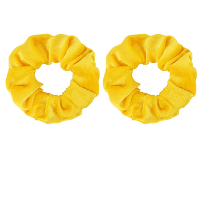 2 Pcs Yellow Velvet Hair Scrunchies for Women Girls Thick Hair Ties Fashion Hair Bands Ponytail Holders Yellow Hair Accessories for Women Girls