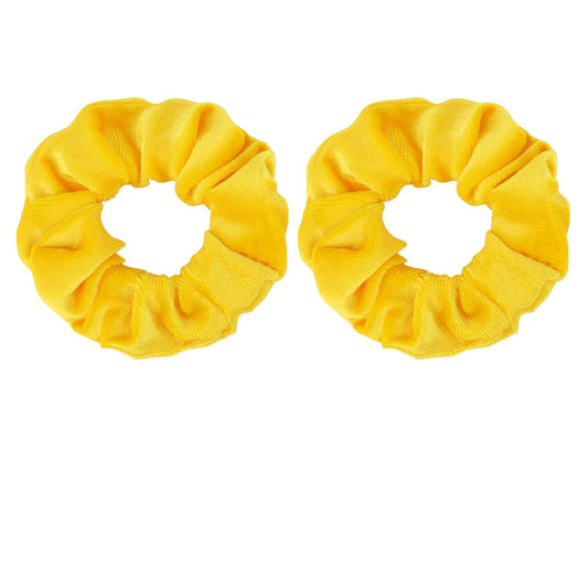 2 Pcs Yellow Velvet Hair Scrunchies for Women Girls Thick Hair Ties Fashion Hair Bands Ponytail Holders Yellow Hair Accessories for Women Girls