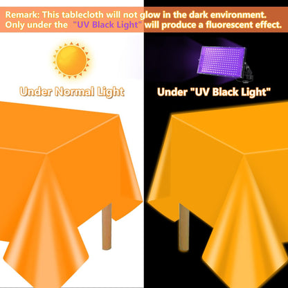 4 Pcs Glow in The Dark Table Cloths, Neon Tablecloths for Parties Neon Birthday Party Decorations, 51 X 86 Inches