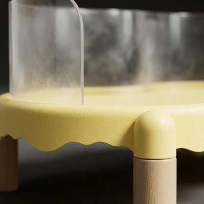 Cat Bowl Stand Pet Food Platform Elevated Holder Protect Neck Raised Pet Feeding Table Cat Dispenser Raised Stand for Bowls, Yellow