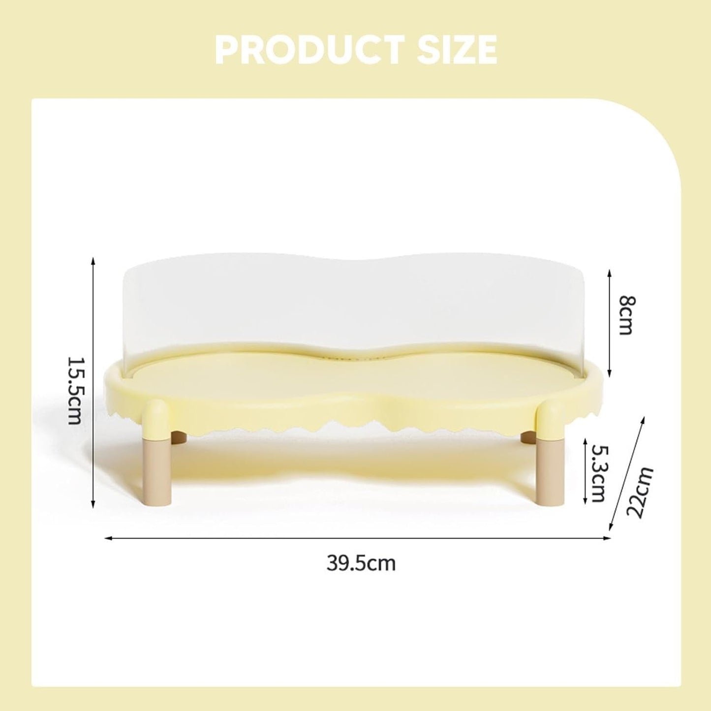 Cat Bowl Stand Pet Food Platform Elevated Holder Protect Neck Raised Pet Feeding Table Cat Dispenser Raised Stand for Bowls, Yellow