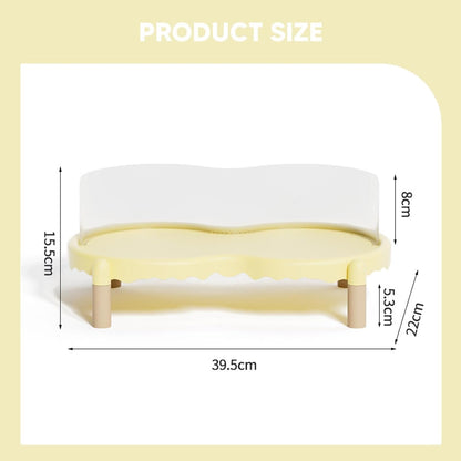Cat Bowl Stand Pet Food Platform Elevated Holder Protect Neck Raised Pet Feeding Table Cat Dispenser Raised Stand for Bowls, Yellow