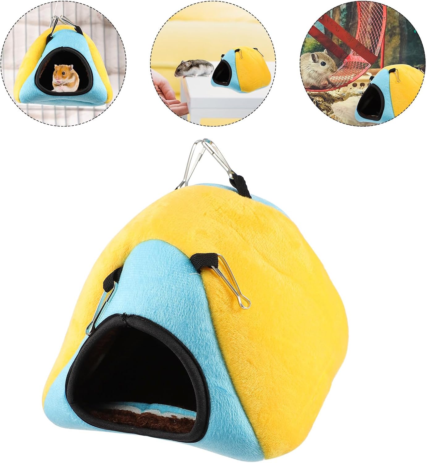 Hamster House Bed Small Yellow Winter Warm Nest Cotton Pet Cave Hideout for Hamsters Squirrels Sugar Gliders Guinea Pigs Chinchillas