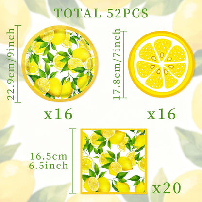 Capri Lemon Plates and Napkins Lemon Themed Mediterranean Party Decorations Summer Italian Plates Tableware Party Supplies