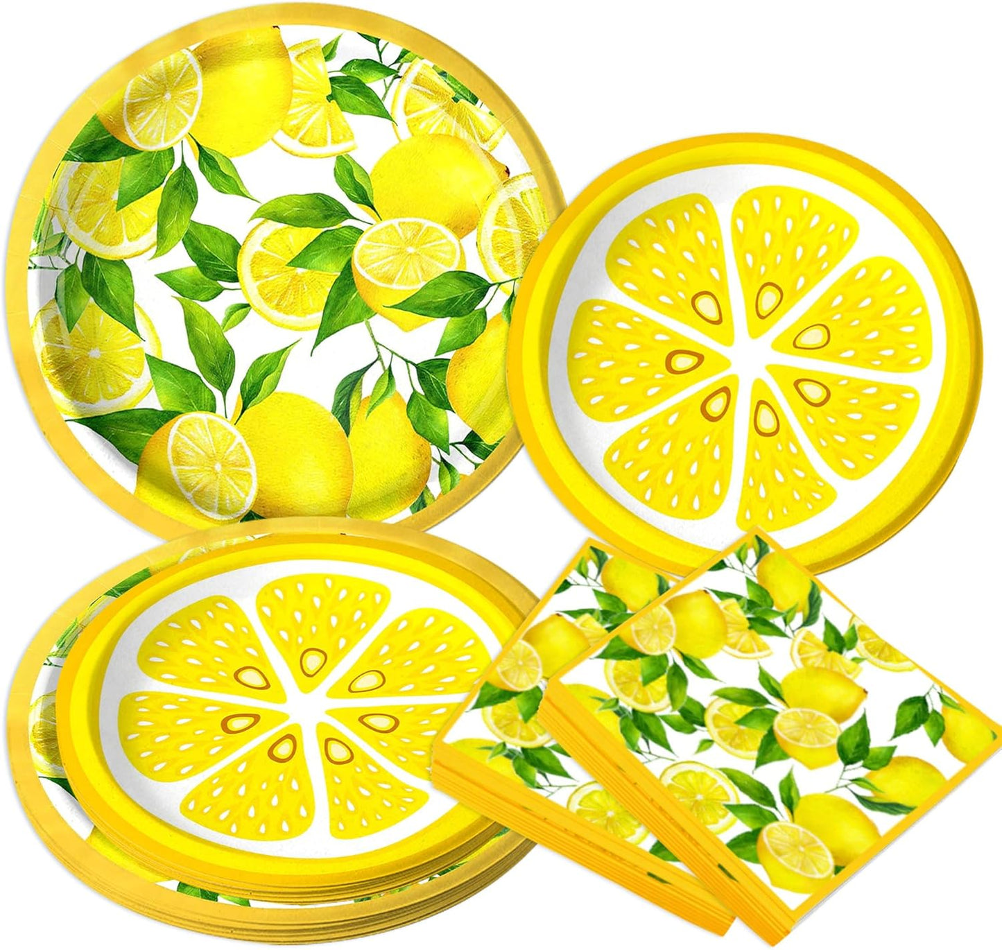 Capri Lemon Plates and Napkins Lemon Themed Mediterranean Party Decorations Summer Italian Plates Tableware Party Supplies