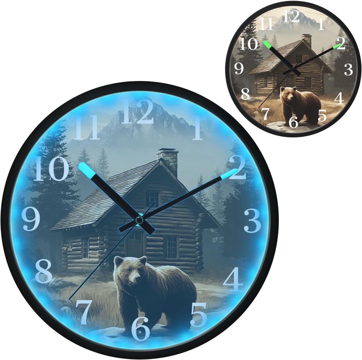 Lemon Yellow Night Light Wall Clock Light Up Luminous Non-Ticking Silent Battery Operated Clocks 12 Inch for Kitchen Home