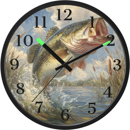 Lemon Yellow Night Light Wall Clock Light Up Luminous Non-Ticking Silent Battery Operated Clocks 12 Inch for Kitchen Home