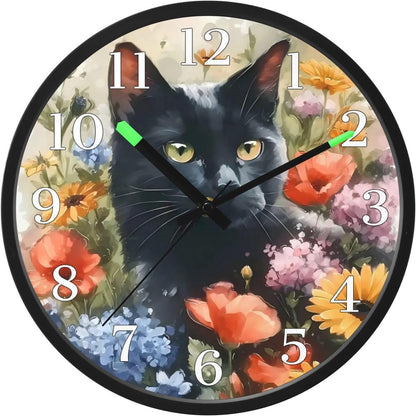 Lemon Yellow Night Light Wall Clock Light Up Luminous Non-Ticking Silent Battery Operated Clocks 12 Inch for Kitchen Home