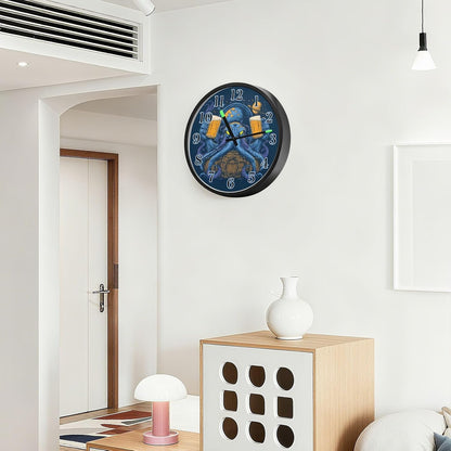 Lemon Yellow Night Light Wall Clock Light Up Luminous Non-Ticking Silent Battery Operated Clocks 12 Inch for Kitchen Home