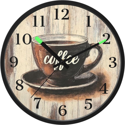 Lemon Yellow Night Light Wall Clock Light Up Luminous Non-Ticking Silent Battery Operated Clocks 12 Inch for Kitchen Home