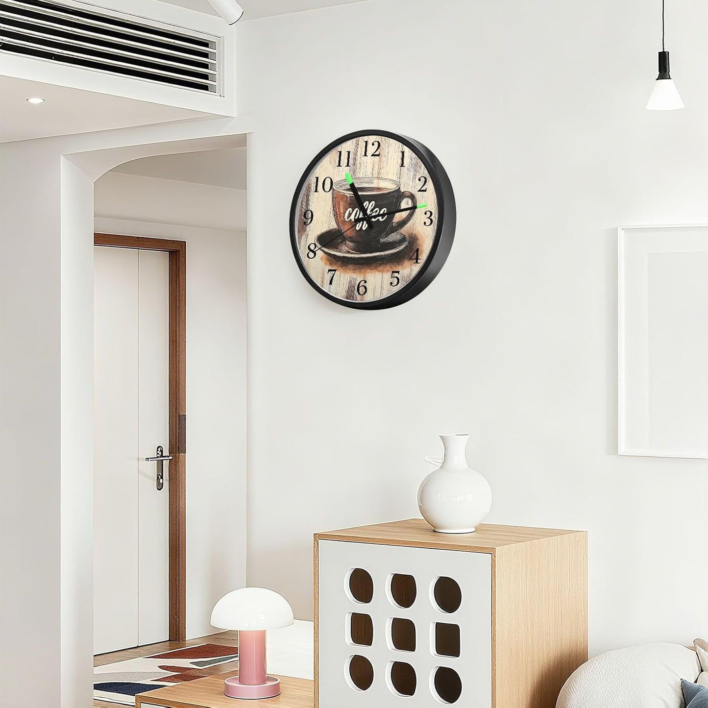 Lemon Yellow Night Light Wall Clock Light Up Luminous Non-Ticking Silent Battery Operated Clocks 12 Inch for Kitchen Home
