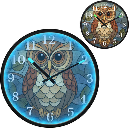 Lemon Yellow Night Light Wall Clock Light Up Luminous Non-Ticking Silent Battery Operated Clocks 12 Inch for Kitchen Home