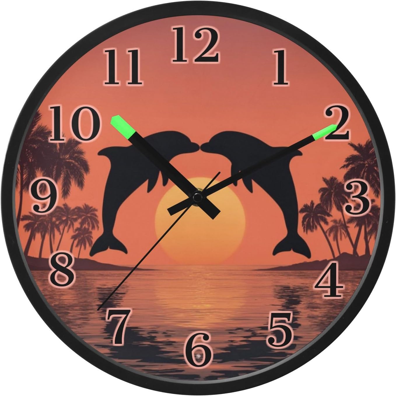 Lemon Yellow Night Light Wall Clock Light Up Luminous Non-Ticking Silent Battery Operated Clocks 12 Inch for Kitchen Home