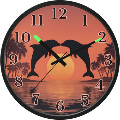 Lemon Yellow Night Light Wall Clock Light Up Luminous Non-Ticking Silent Battery Operated Clocks 12 Inch for Kitchen Home