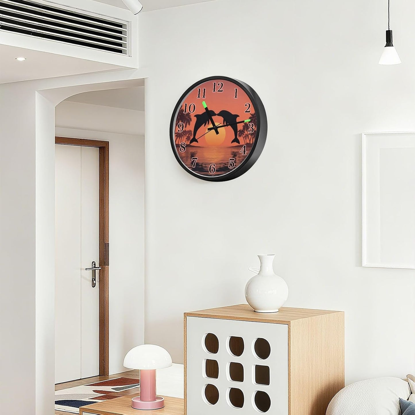 Lemon Yellow Night Light Wall Clock Light Up Luminous Non-Ticking Silent Battery Operated Clocks 12 Inch for Kitchen Home