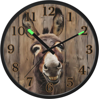 Lemon Yellow Night Light Wall Clock Light Up Luminous Non-Ticking Silent Battery Operated Clocks 12 Inch for Kitchen Home