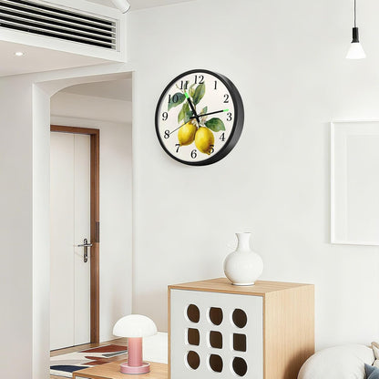 Lemon Yellow Night Light Wall Clock Light Up Luminous Non-Ticking Silent Battery Operated Clocks 12 Inch for Kitchen Home