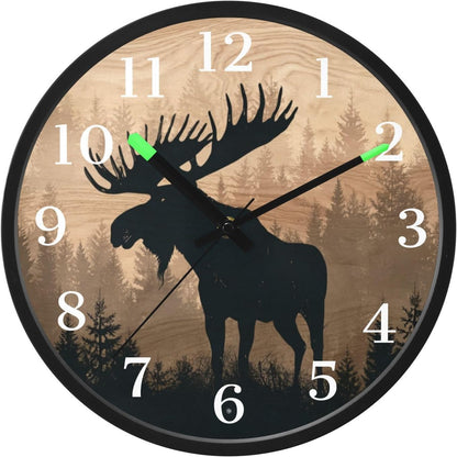 Lemon Yellow Night Light Wall Clock Light Up Luminous Non-Ticking Silent Battery Operated Clocks 12 Inch for Kitchen Home